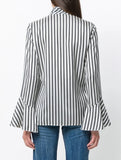 ETRO - Striped Silk Tie Neck Blouse Sz 46