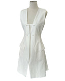 DIOR - White Cotton Sleeveless Dress Sz IT 44