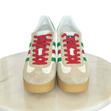 GUCCI x ADIDAS - Gazelle White Leather Wedge Sneakers Sz 39