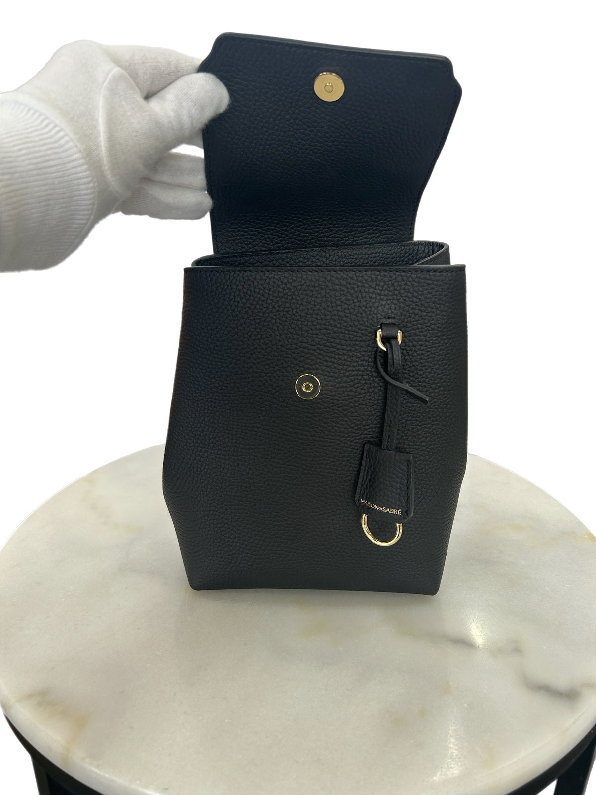 MAISON de SABRÉ - Mini Black Soft Leather Backpack