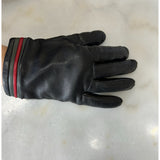 GUCCI - Black Leather ‘Web’ Gloves