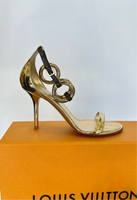 LOUIS VUITTON - Vedette Gold Sandal Sz 37