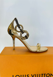 LOUIS VUITTON - Vedette Gold Sandal Sz 37