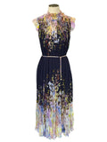 ZIMMERMANN - Sleeveless Floral Pleated Dress Sz 1