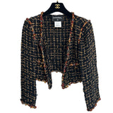 CHANEL - Black & Gold Tweed Jacket Sz 38