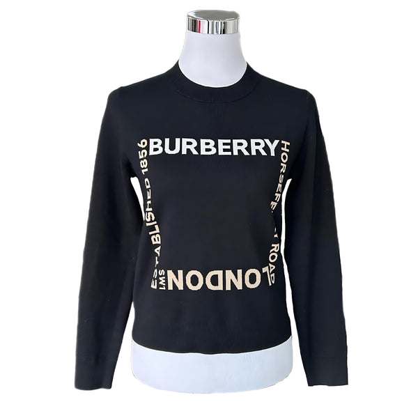 BURBERRY - Horseferry Square Wool-Blend Jumper Sz XS