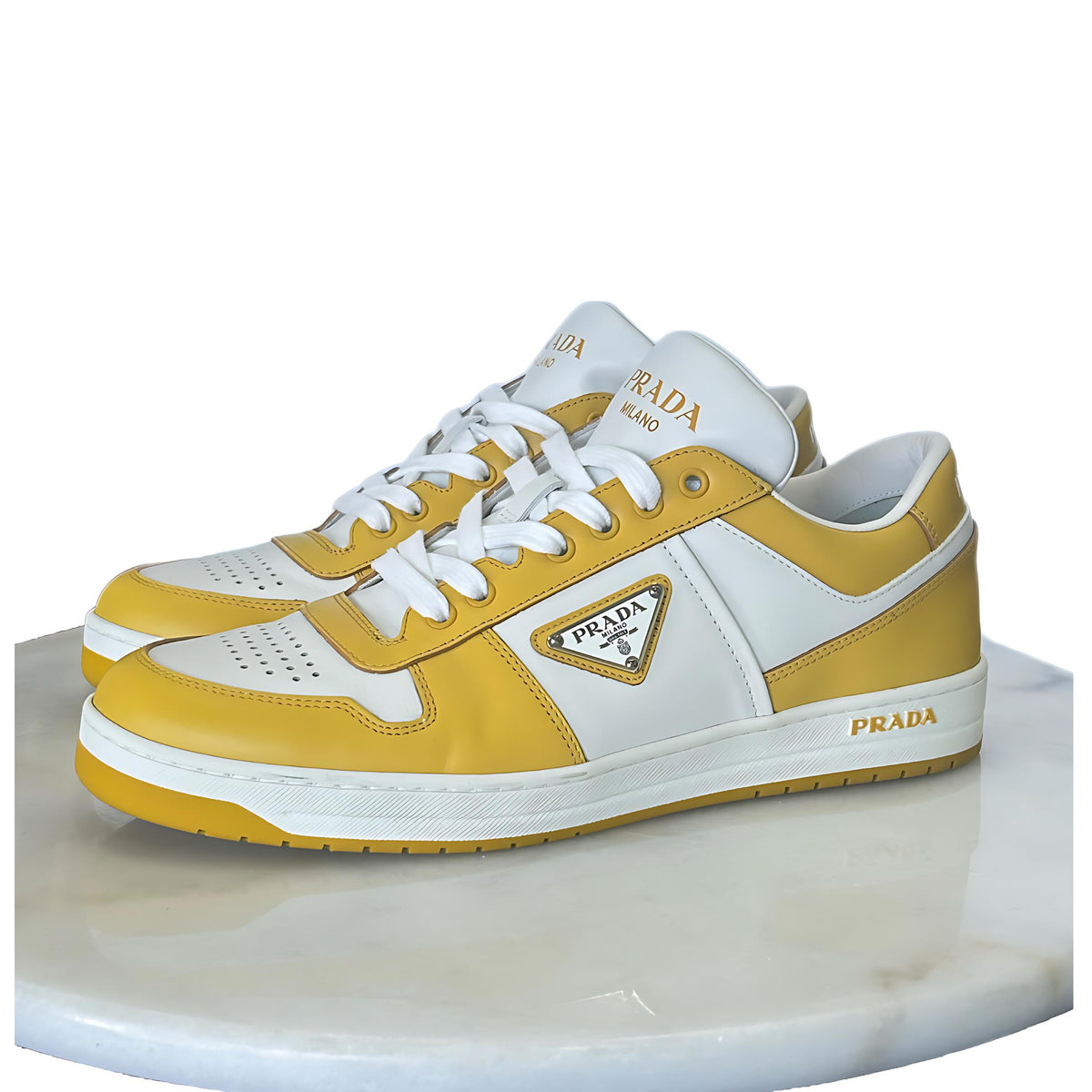 PRADA - Downtown Low-top Leather Sneakers Mens’ Sz 7.5/Suit AUS 7.5-8