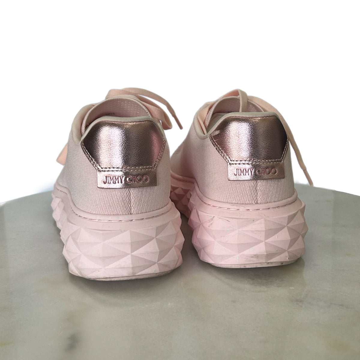 JIMMY CHOO - Diamond Light Pink Maxi Sneakers Sz 38.5