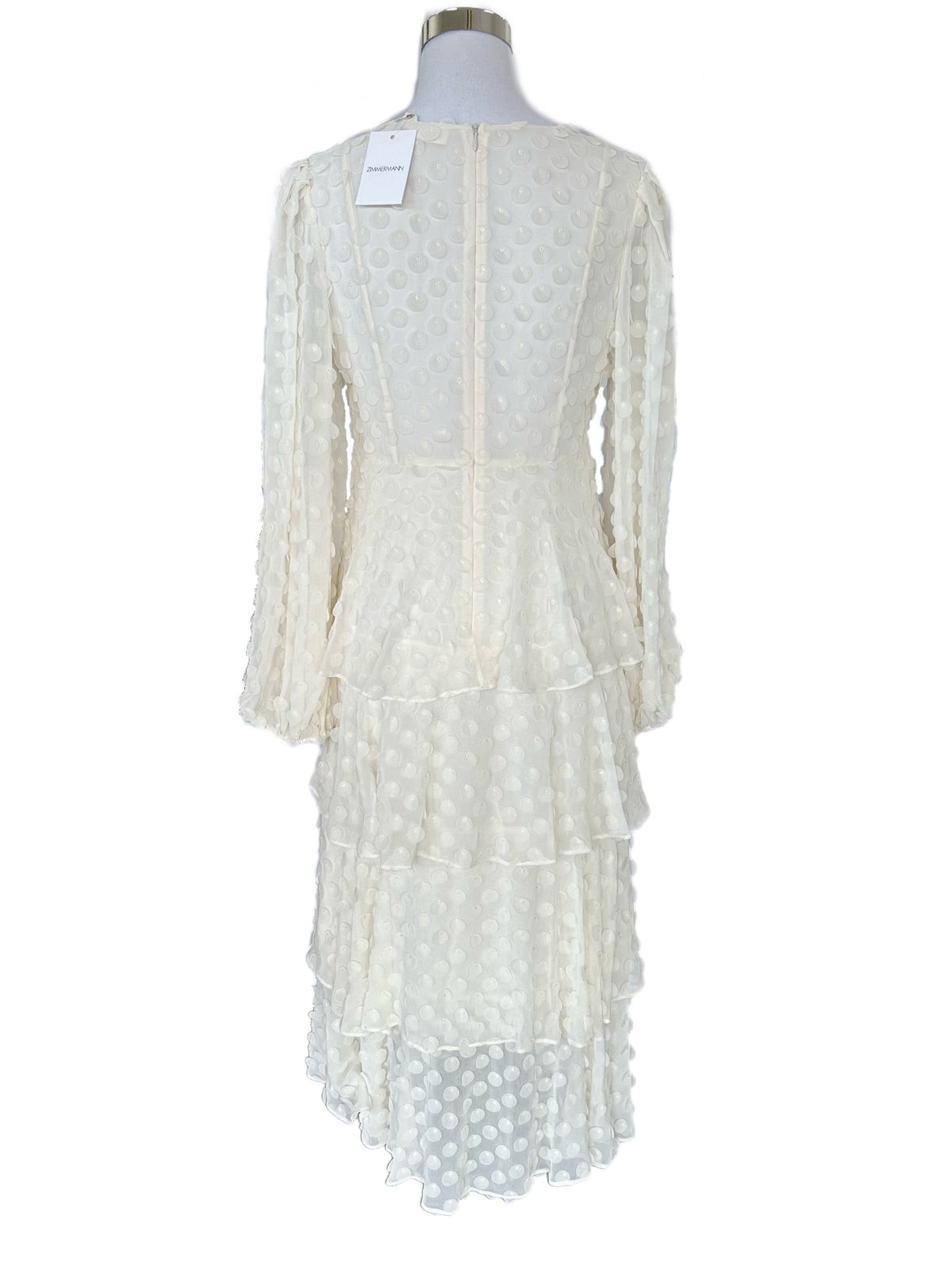 ZIMMERMANN - Textured Dot Tiered Midi Dress Sz 1