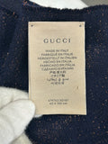 GUCCI - Navy & Gold GG Wool/Silk Scarf