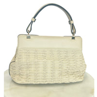 BVLGARI - Isabella Rossellini Cream Leather Bag & Strap