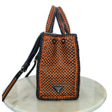 PRADA - Madras Woven Leather Tote Bag