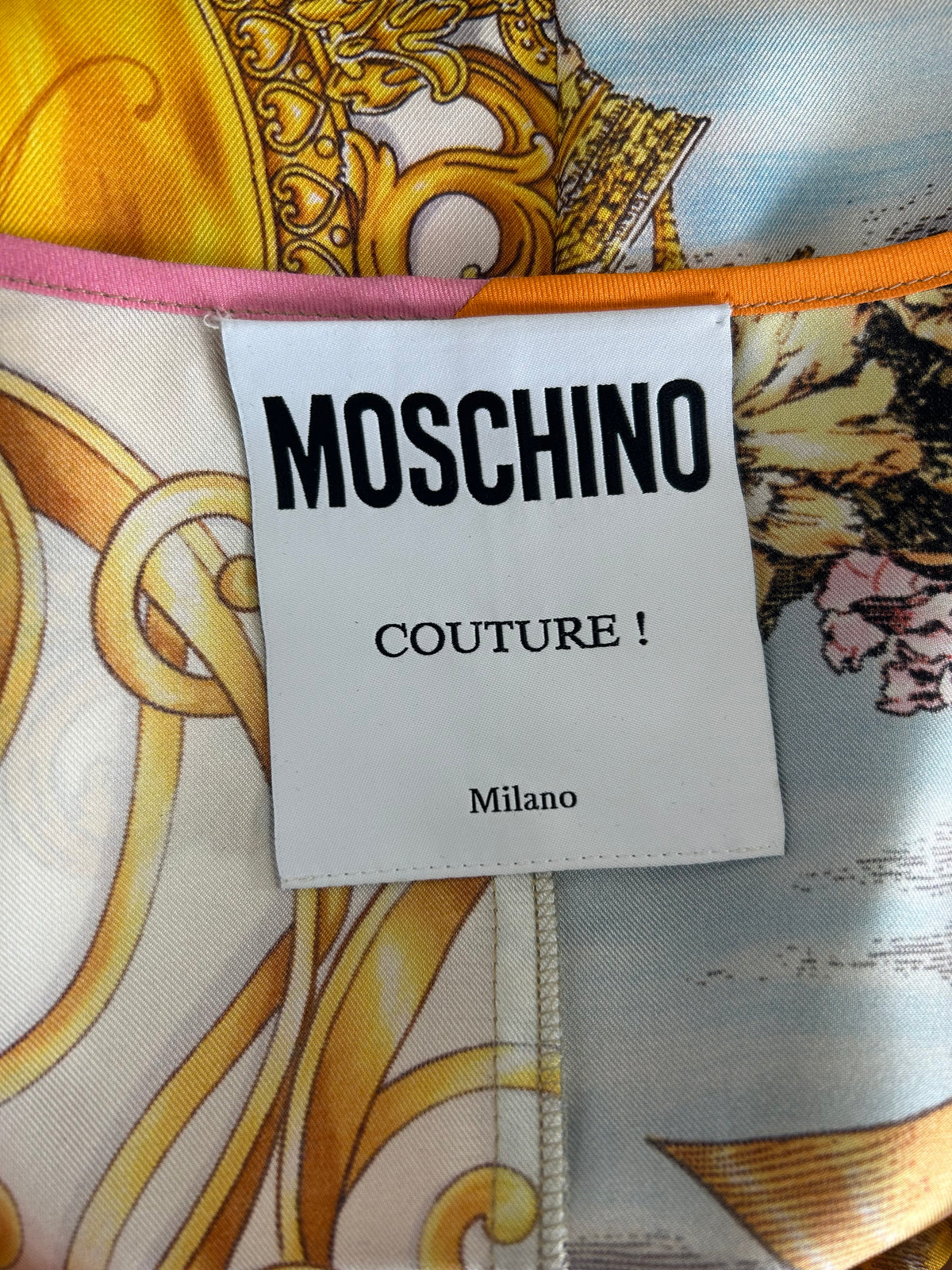 MOSCHINO - Silk Twill Foulard Print Dress Sz 44
