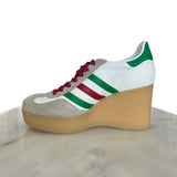 GUCCI x ADIDAS - Gazelle White Leather Wedge Sneakers Sz 39