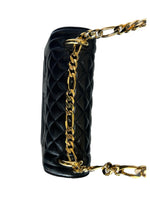 BALMAIN X CARA - Black Leather Quilted Bbag 21