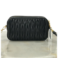MIU MIU - Black Matelassé Crossbody Bag