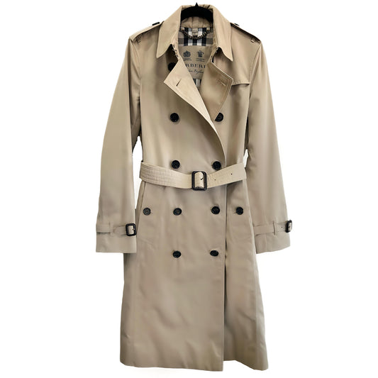 BURBERRY - Mid-length Kensington Heritage Trench Coat in Honey Sz IT 36