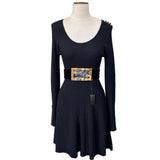 FENDI - Gold FF Buckle - Black Velvet Waist Belt