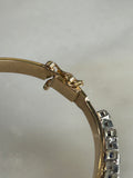 18ct Yellow Gold & Palladium Diamond & Sapphire Bangle