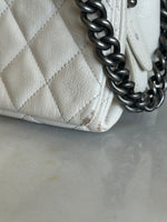 CHANEL - City Rock Leather Cream Flap Bag