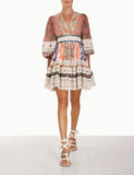 ZIMMERMANN - Devi Spliced Linen Mini Dress Sz 1
