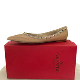 VALENTINO - Nude Ballerina Rockstud Flats Sz 39.5