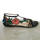 GUCCI - Ophelia Floral Embroidered Sandals Sz 39