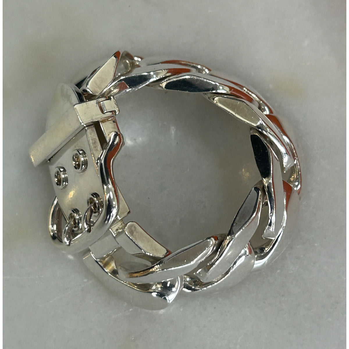 HERMES - Boucle Sellier AG 925 Silver Chain Bracelet