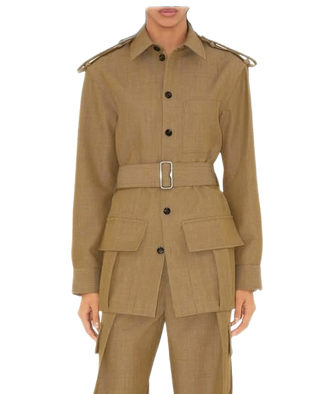 BURBERRY - Safari Wool Shirt Jacket Sz IT 44