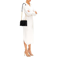 BALMAIN X CARA - Black Leather Quilted Bbag 21