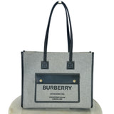 BURBERRY - Freya Small Tote Bag Grey/Black