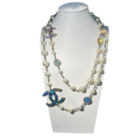 CHANEL - Iridescent Enamel & Pearl CC Long Necklace
