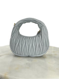 MIU MIU - Wander Matelassé Leather Hobo Mini-Bag - Pearl Grey
