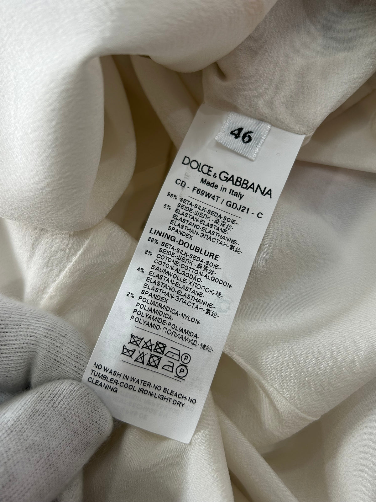 DOLCE & GABBANA - Floral Print Silk Dress Sz 46 IT