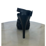 HERMÈS - Black Woven Leather Sandals Sz 38