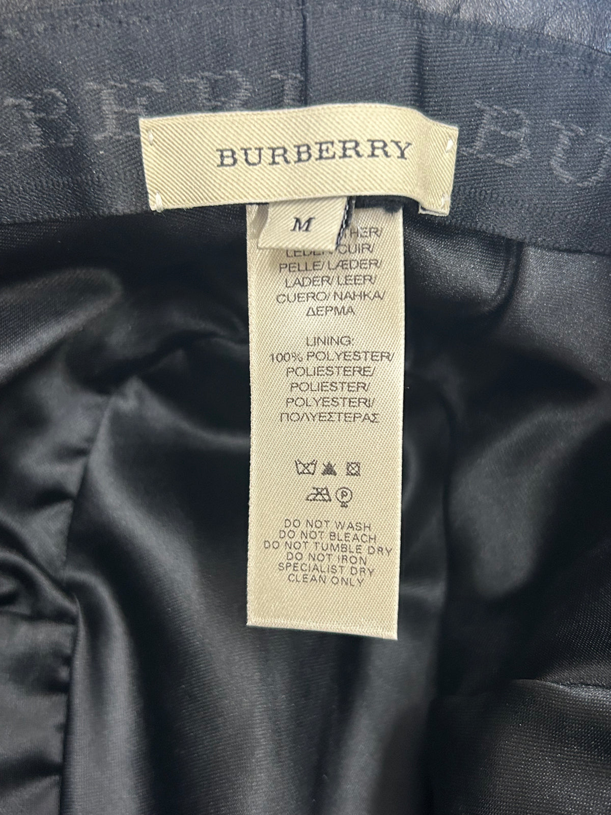 BURBERRY - Black Leather Hat Sz M