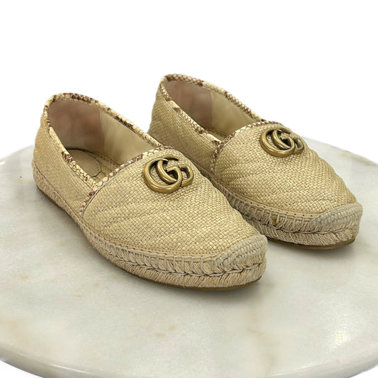 GUCCI - GG Marmont Raffia Espadrilles Sz 39