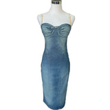 DOLCE & GABBANA - Denim Corset Fitted Dress Sz XS