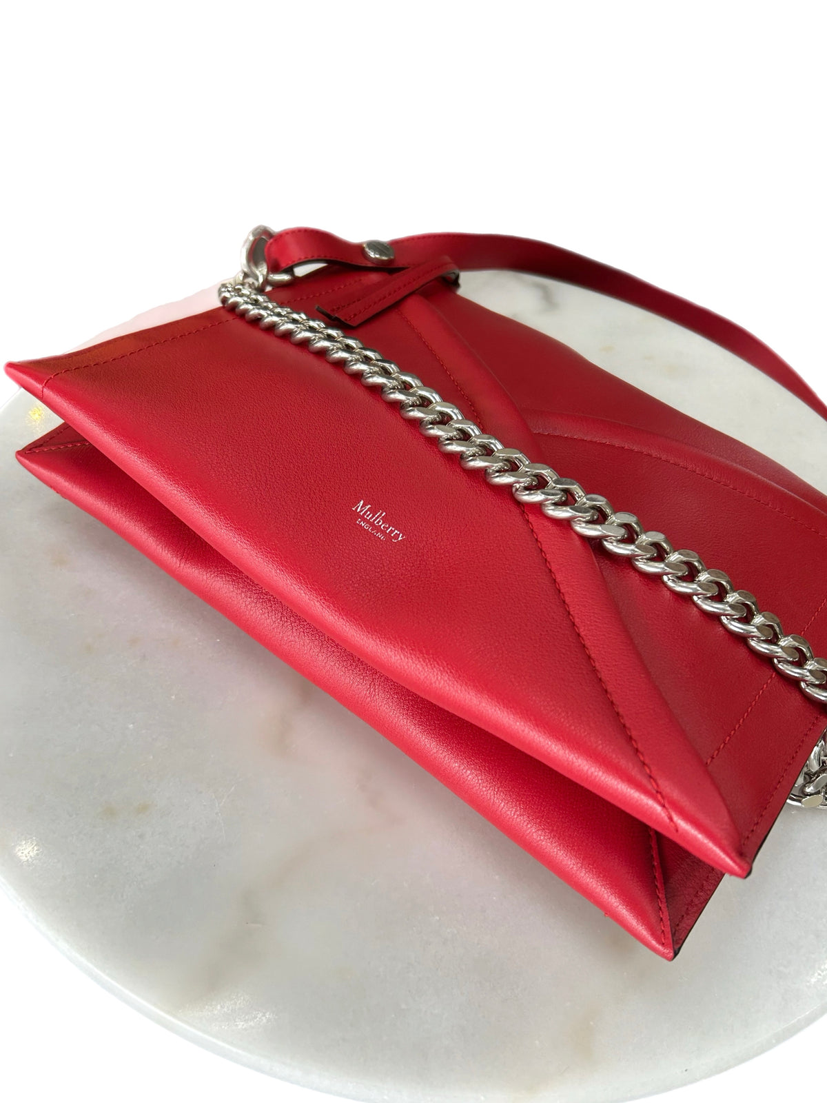 MULBERRY - M Zipped Red Leather Shoulder Bag