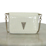 SCANLAN THEODORE
- White Croc Mini Triangle Diamanté Bag