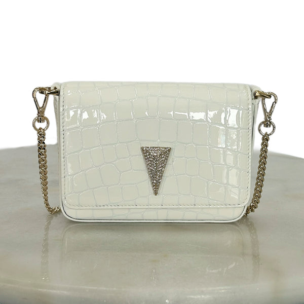 SCANLAN THEODORE
- White Croc Mini Triangle Diamanté Bag
