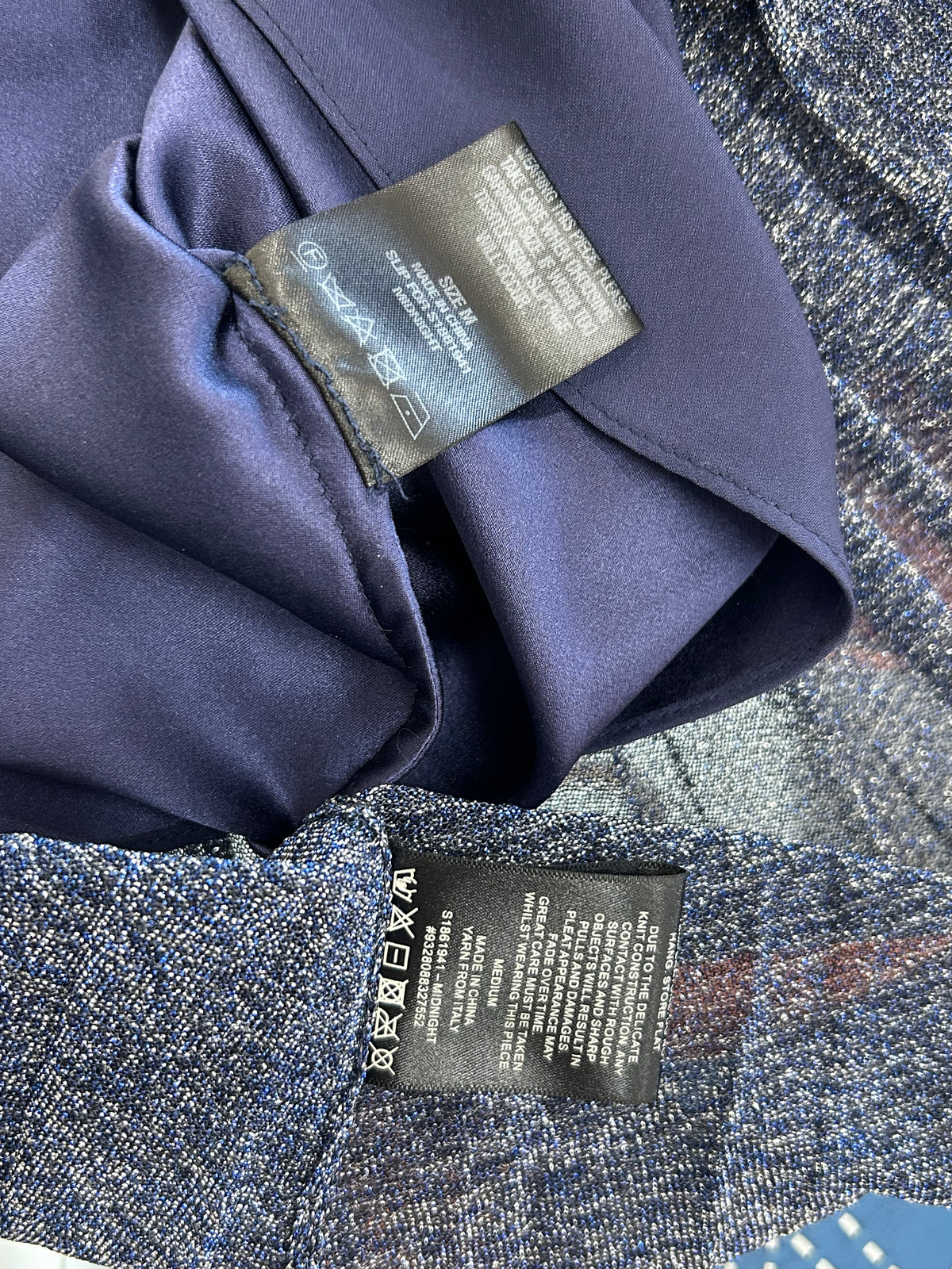 SCANLAN THEODORE - Blue Pleated Lurex Dress Sz M