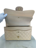 CHANEL - Classic Double Flap Jumbo Bag - Beige Caviar Leather