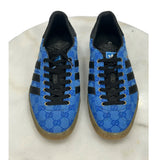 GUCCI x ADIDAS - Gazelle Blue GG Monogram Sneakers Sz 8.5