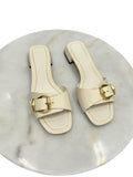 JIMMY CHOO - Hawke Mule Flats in Latte/Gold Sz 40 EU
