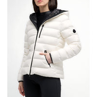 MONCLER - Herbe Hooded Short Down Jacket Sz 3 - Natural White