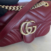 GUCCI - GG Marmont Mini Shoulder Bag in Rosso Ancora
