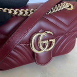 GUCCI - GG Marmont Mini Shoulder Bag in Rosso Ancora