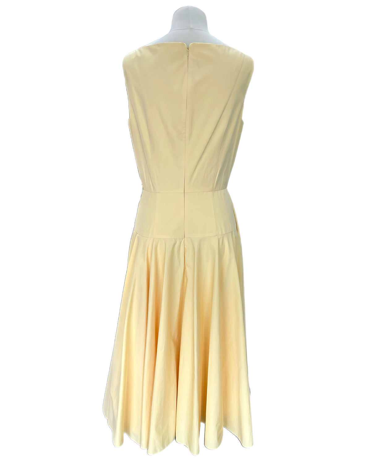 Alexander McQueen - Poplin Pleated A-Line Midi Dress Sz 10-12