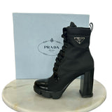 PRADA - Leather & Nylon Booties Sz 38